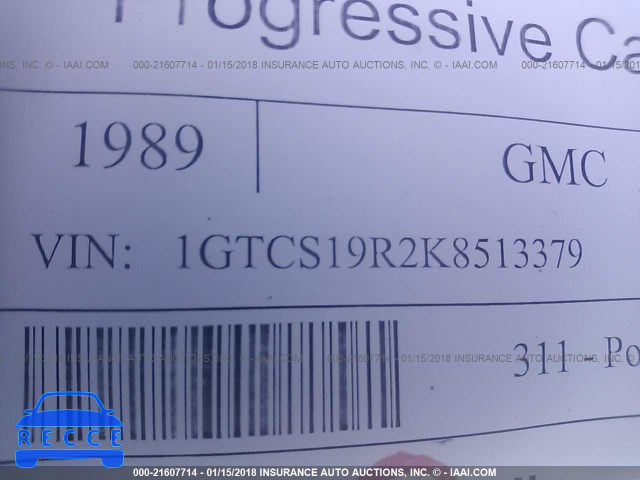 1989 GMC S TRUCK S15 1GTCS19R2K8513379 image 8