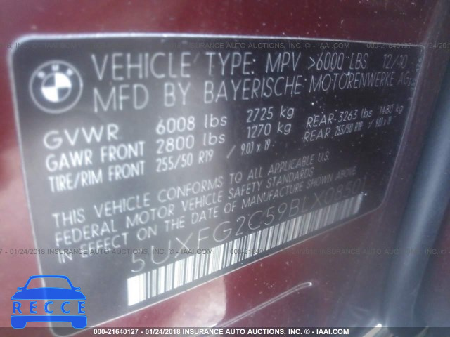 2011 BMW X6 XDRIVE35I 5UXFG2C59BLX08501 image 8