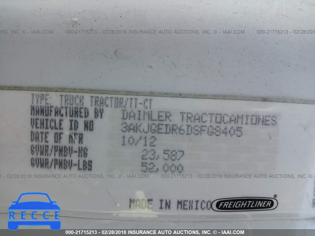 2013 FREIGHTLINER CASCADIA 125 3AKJGEDR6DSFG8405 image 9