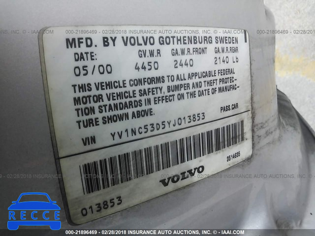 2000 VOLVO C70 TURBO YV1NC53D5YJ013853 image 8