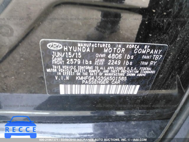 2016 HYUNDAI AZERA KMHFG4JG3GA501585 image 8