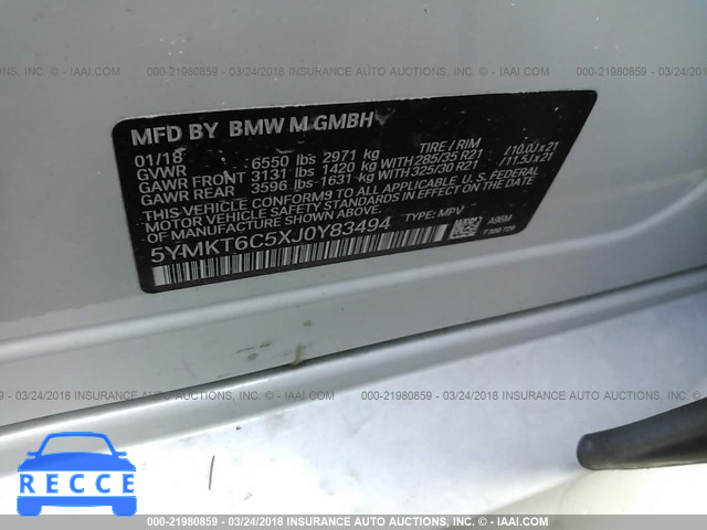 2018 BMW X5 M 5YMKT6C5XJ0Y83494 зображення 8