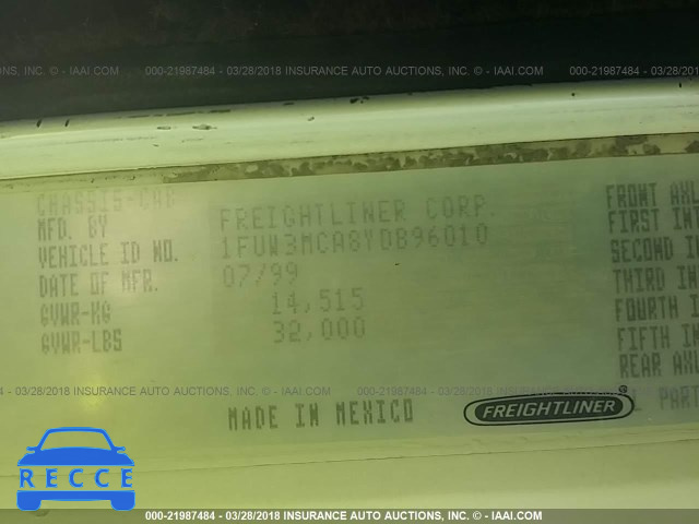 2000 FREIGHTLINER FLD FLD112 1FUW3MCA8YDB96010 image 9