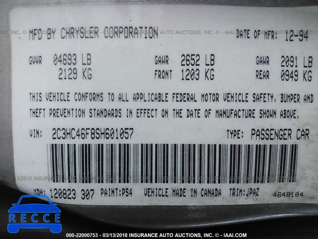 1995 CHRYSLER NEW YORKER LH-BODY 2C3HC46F8SH601057 image 8