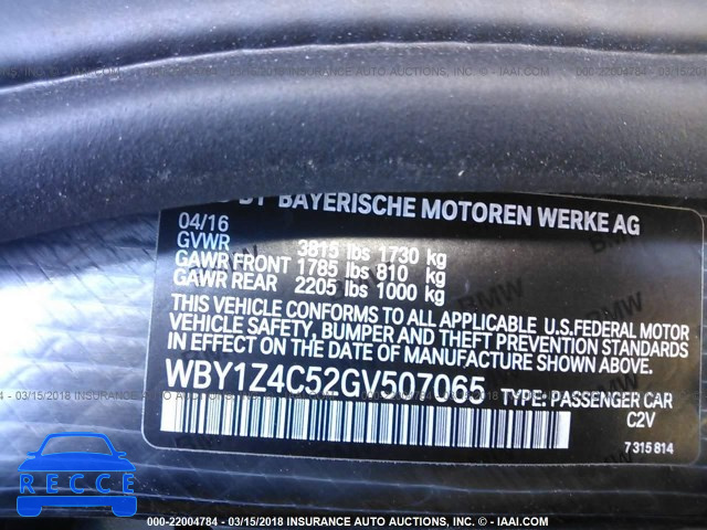 2016 BMW I3 REX WBY1Z4C52GV507065 image 8