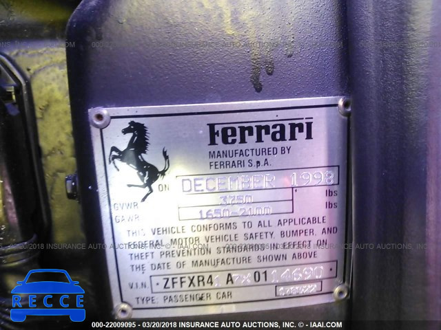 1999 FERRARI F355 BERLINETTA ZFFXR41A7X0114690 image 8