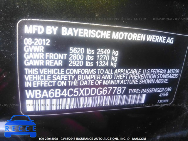 2013 BMW 650 XI WBA6B4C5XDDG67787 зображення 8