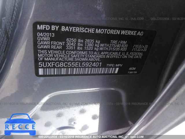 2014 BMW X6 XDRIVE50I 5UXFG8C55EL592401 image 8