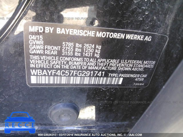 2015 BMW 740 LXI WBAYF4C57FG291741 image 8