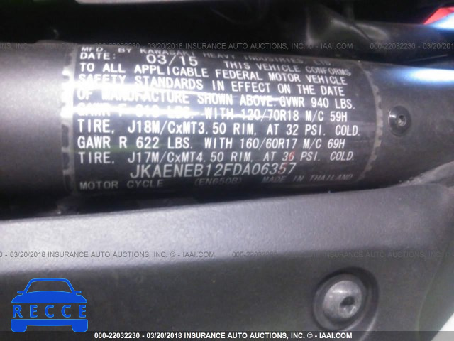 2015 KAWASAKI EN650 B JKAENEB12FDA06357 image 9