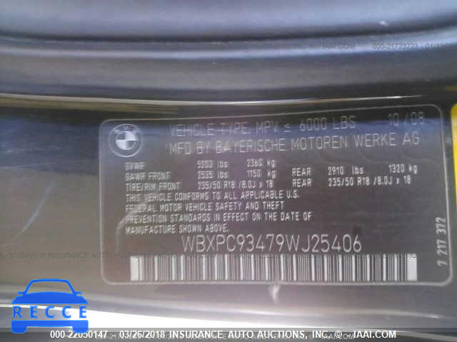 2009 BMW X3 XDRIVE30I WBXPC93479WJ25406 image 8