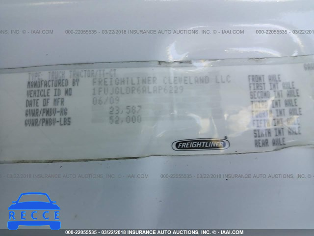 2010 FREIGHTLINER CASCADIA 125 1FUJGLDR6ALAP6229 image 9