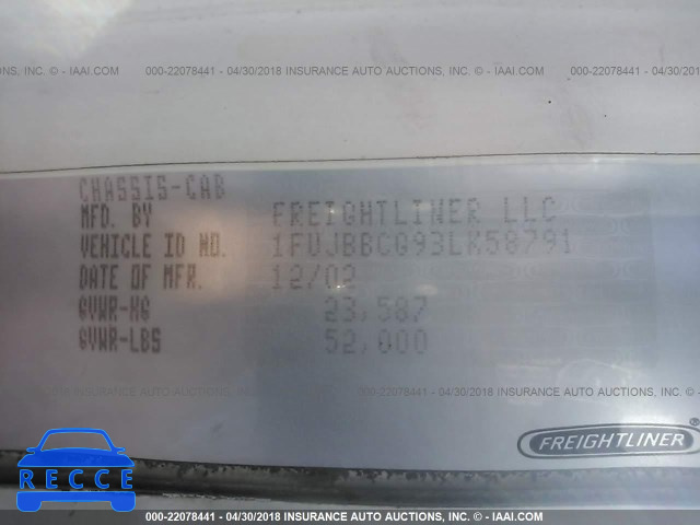 2003 FREIGHTLINER ST120 ST120 1FUJBBCG93LK58791 image 9