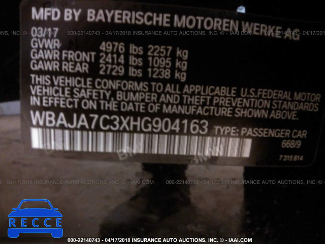 2017 BMW 530 XI WBAJA7C3XHG904163 image 8