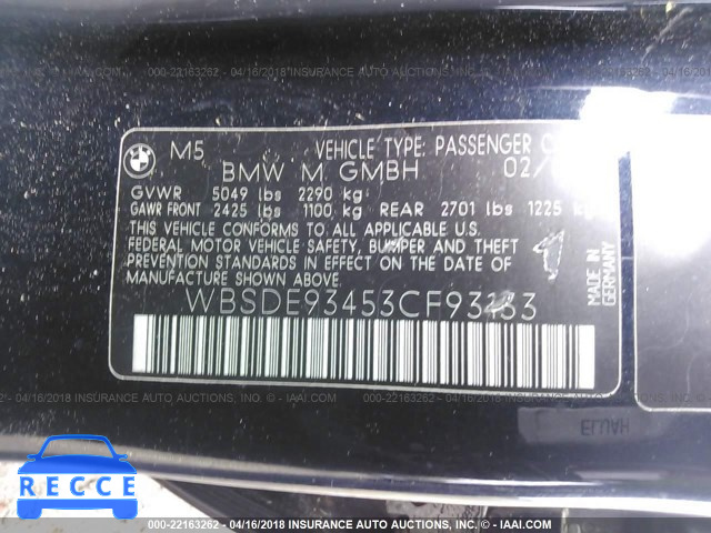 2003 BMW M5 WBSDE93453CF93133 image 8