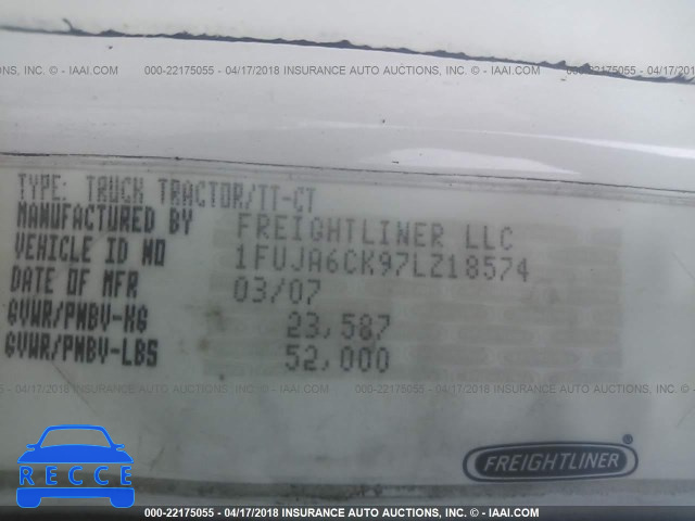 2007 FREIGHTLINER CONVENTIONAL COLUMBIA 1FUJA6CK97LZ18574 image 9
