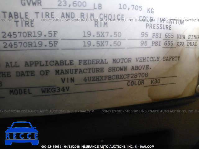 1999 FREIGHTLINER CHASSIS X LINE MOTOR HOME 4UZHXFBC8XCF28708 image 8
