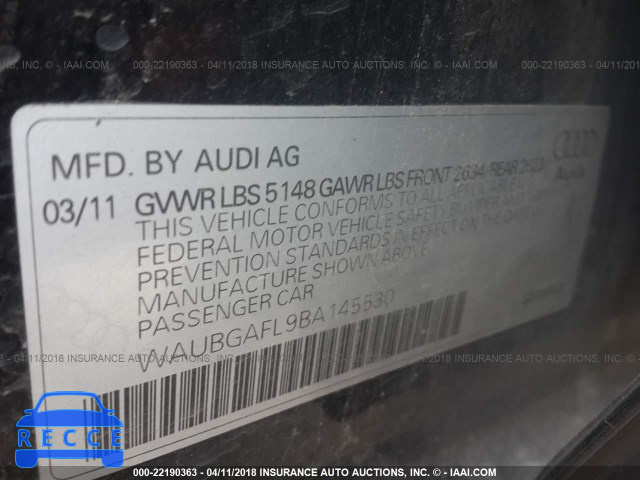 2011 AUDI S4 PREMIUM PLUS WAUBGAFL9BA145530 Bild 8