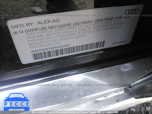 2015 AUDI A8 L QUATTRO WAU3GAFD6FN005608 image 8