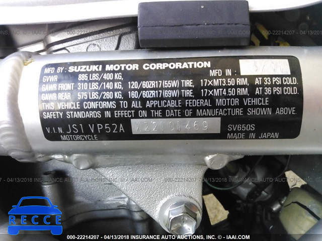 2002 SUZUKI SV650 S JS1VP52AX22101469 image 9
