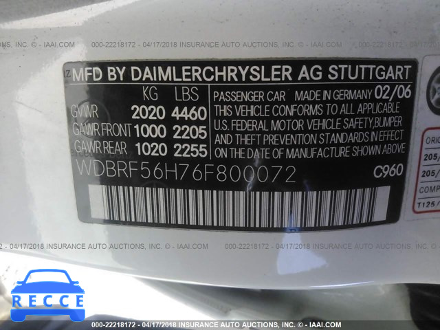 2006 MERCEDES-BENZ C 350 WDBRF56H76F800072 image 8