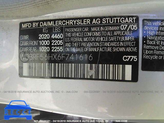 2006 MERCEDES-BENZ C 350 WDBRF56HX6F741616 Bild 8