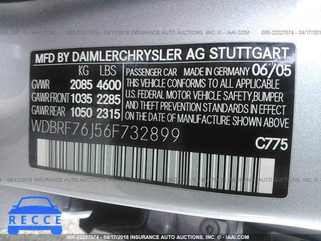 2006 MERCEDES-BENZ C 55 AMG WDBRF76J56F732899 image 8
