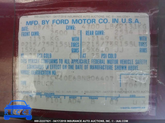 1981 FORD F100 1FTCF10E6BNB06407 image 8