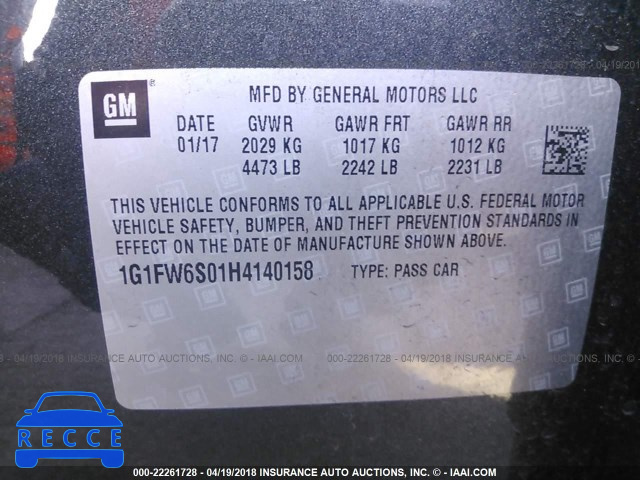 2017 CHEVROLET BOLT EV LT 1G1FW6S01H4140158 image 8