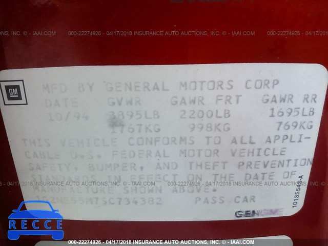 1995 PONTIAC GRAND AM SE 1G2NE55M7SC734382 image 8