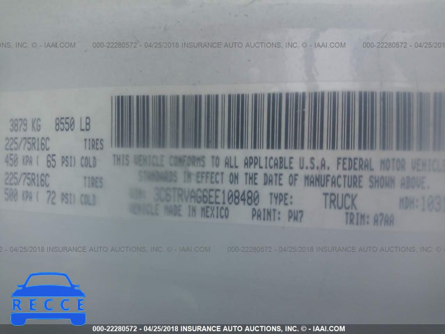 2014 RAM PROMASTER 1500 1500 STANDARD 3C6TRVAG6EE108480 image 8