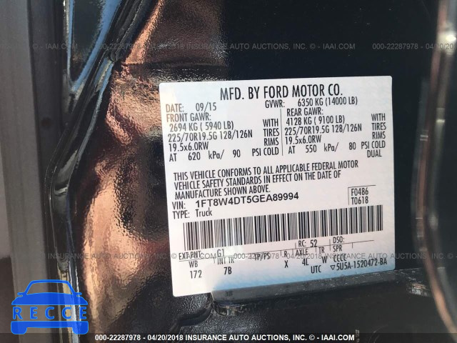 2016 FORD F450 SUPER DUTY 1FT8W4DT5GEA89994 image 9