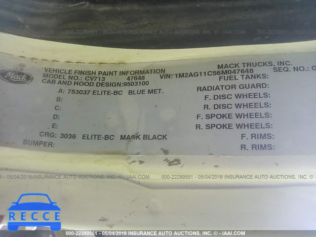 2006 MACK 700 CV700 1M2AG11C56M047648 image 9