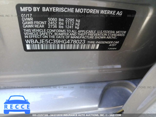 2017 BMW 540 I WBAJE5C39HG478023 зображення 8