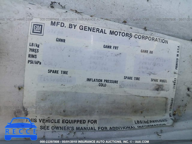 1988 CHEVROLET ASTRO 1GCCM15Z7JB259735 image 8