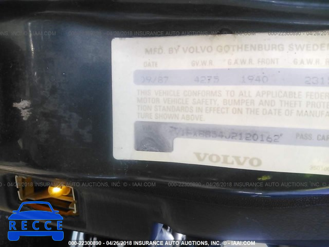 1988 VOLVO 740 YV1FX8854J2120162 зображення 8
