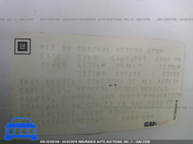1995 OLDSMOBILE 98 REGENCY ELITE 1G3CX52K6S4322349 Bild 8