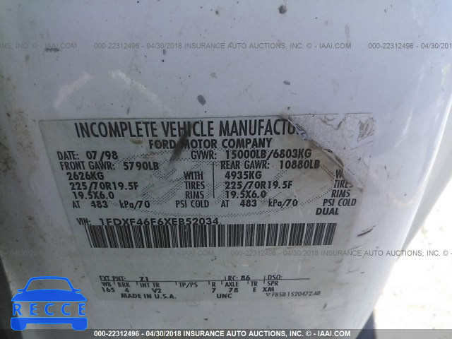 1999 FORD F450 SUPER DUTY 1FDXF46F6XEB52034 image 9