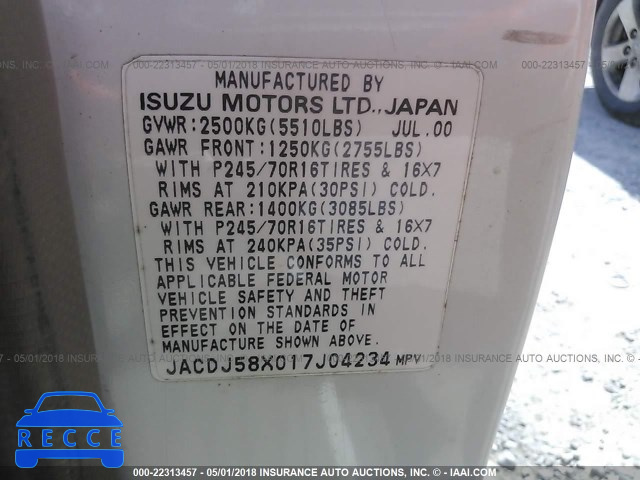 2001 ISUZU TROOPER S/LS/LIMITED JACDJ58X017J04234 image 8