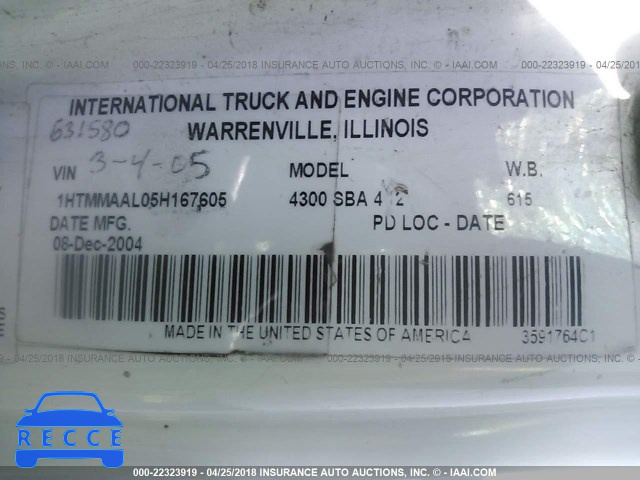 2005 INTERNATIONAL 4000 4300 1HTMMAAL05H167605 image 9