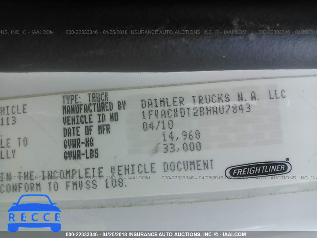 2011 FREIGHTLINER M2 106 MEDIUM DUTY 1FVACXDT2BHAU7843 image 9