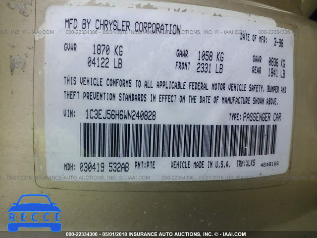 1998 CHRYSLER CIRRUS LXI 1C3EJ56H6WN240828 image 8