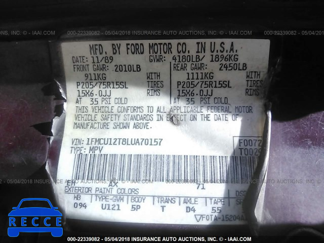 1990 FORD BRONCO II 1FMCU12T8LUA70157 image 8