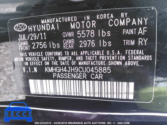 2012 HYUNDAI EQUUS SIGNATURE/ULTIMATE KMHGH4JH9CU045885 image 8