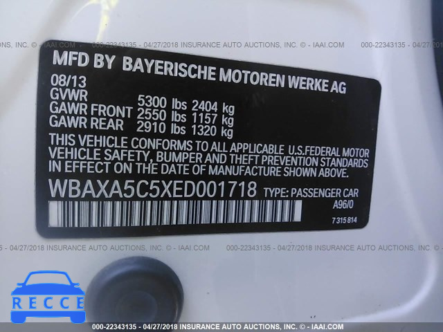 2014 BMW 535 D WBAXA5C5XED001718 зображення 8
