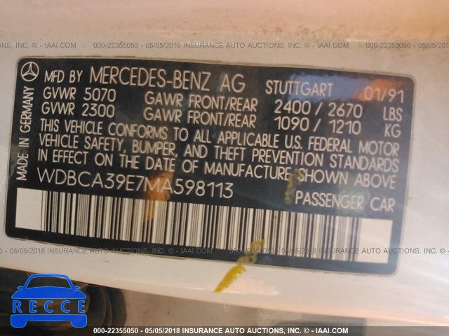 1991 MERCEDES-BENZ 560 SEL WDBCA39E7MA598113 Bild 8