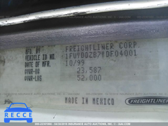 2000 FREIGHTLINER CONVENTIONAL FLD120 1FUYDDZB7YDF04001 image 9