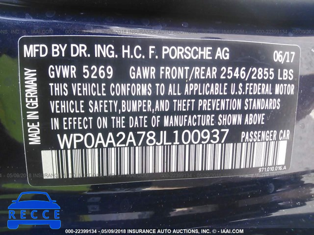2018 PORSCHE PANAMERA 4 WP0AA2A78JL100937 image 8
