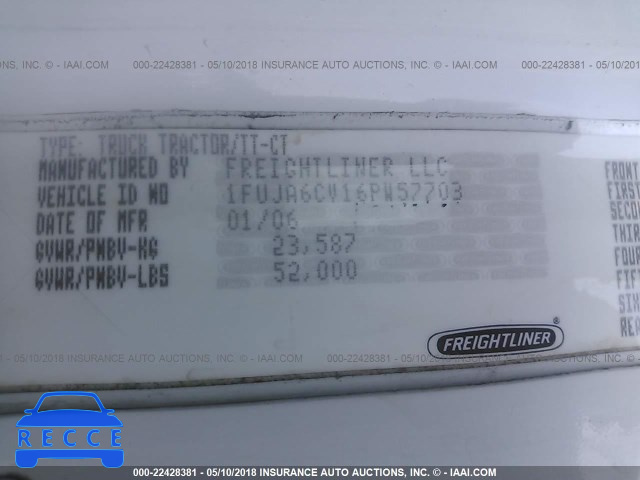 2006 FREIGHTLINER CONVENTIONAL COLUMBIA 1FUJA6CV16PW57703 image 9