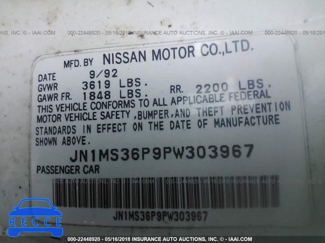 1993 NISSAN 240SX SE JN1MS36P9PW303967 image 8